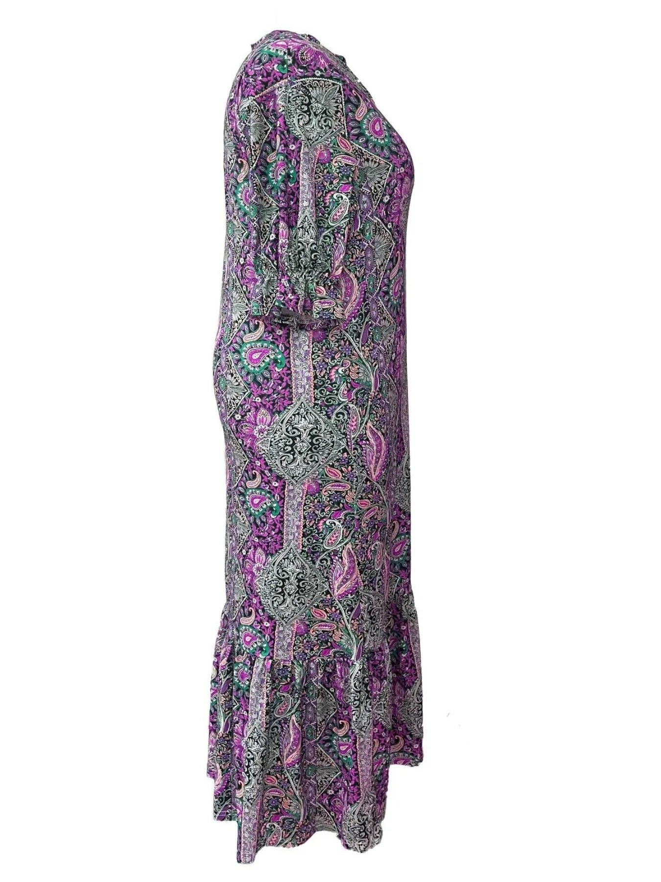 Full Size Bohemian Paisley Print Ruffle Hem Midi Dress Plus Size - DicartluzeDicartluzeb112959a - 8931 - 4657 - 8ca8 - 63f3db3b5fee - Max - Origin