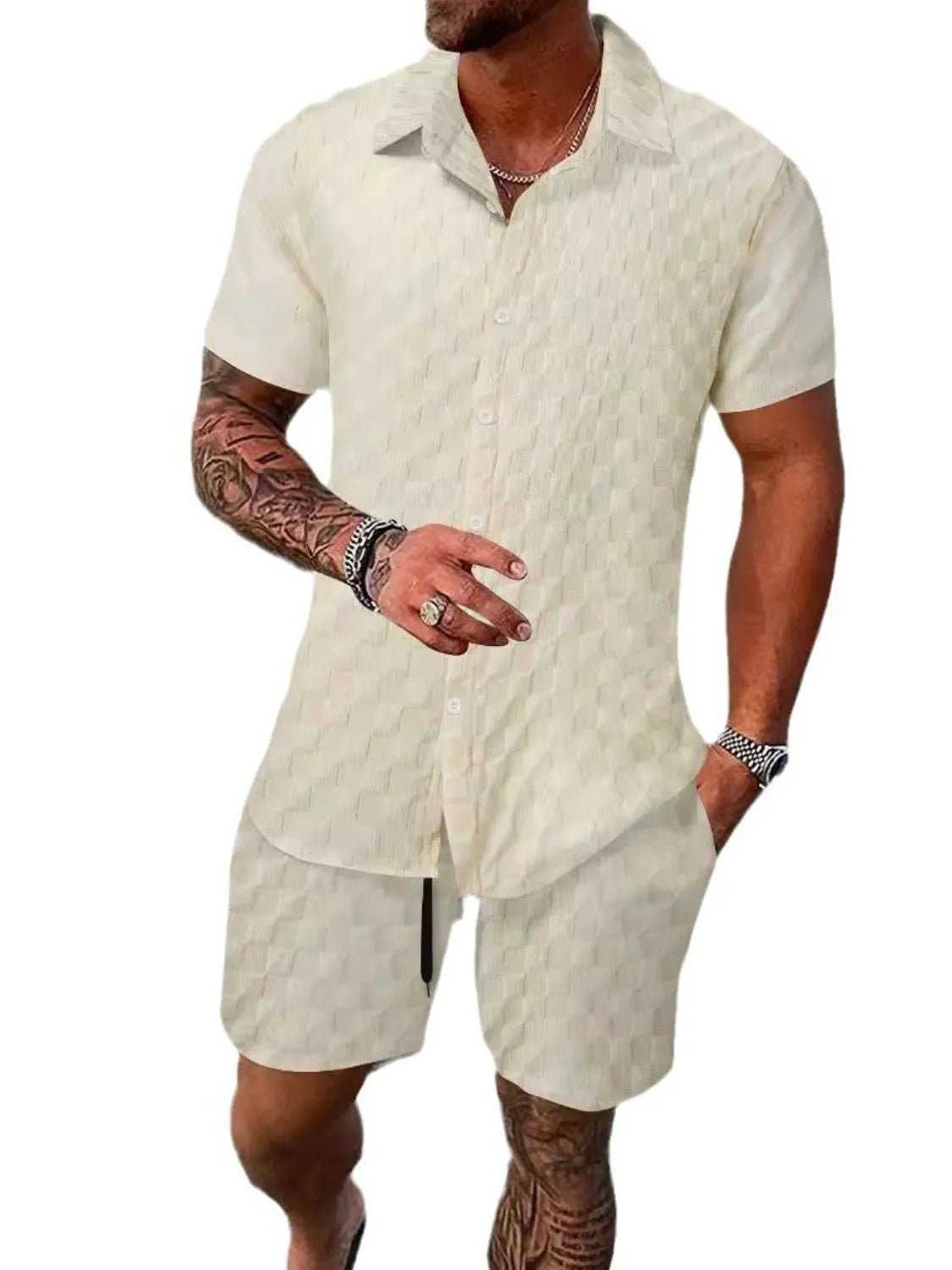 Men's Full Size Collared Neck Short Sleeve Top and Shorts Set Plus Size - DicartluzeDicartluzedcad41e7 - 1da1 - 4ff0 - aa55 - 991e1fd26ec6 - Max - Origin