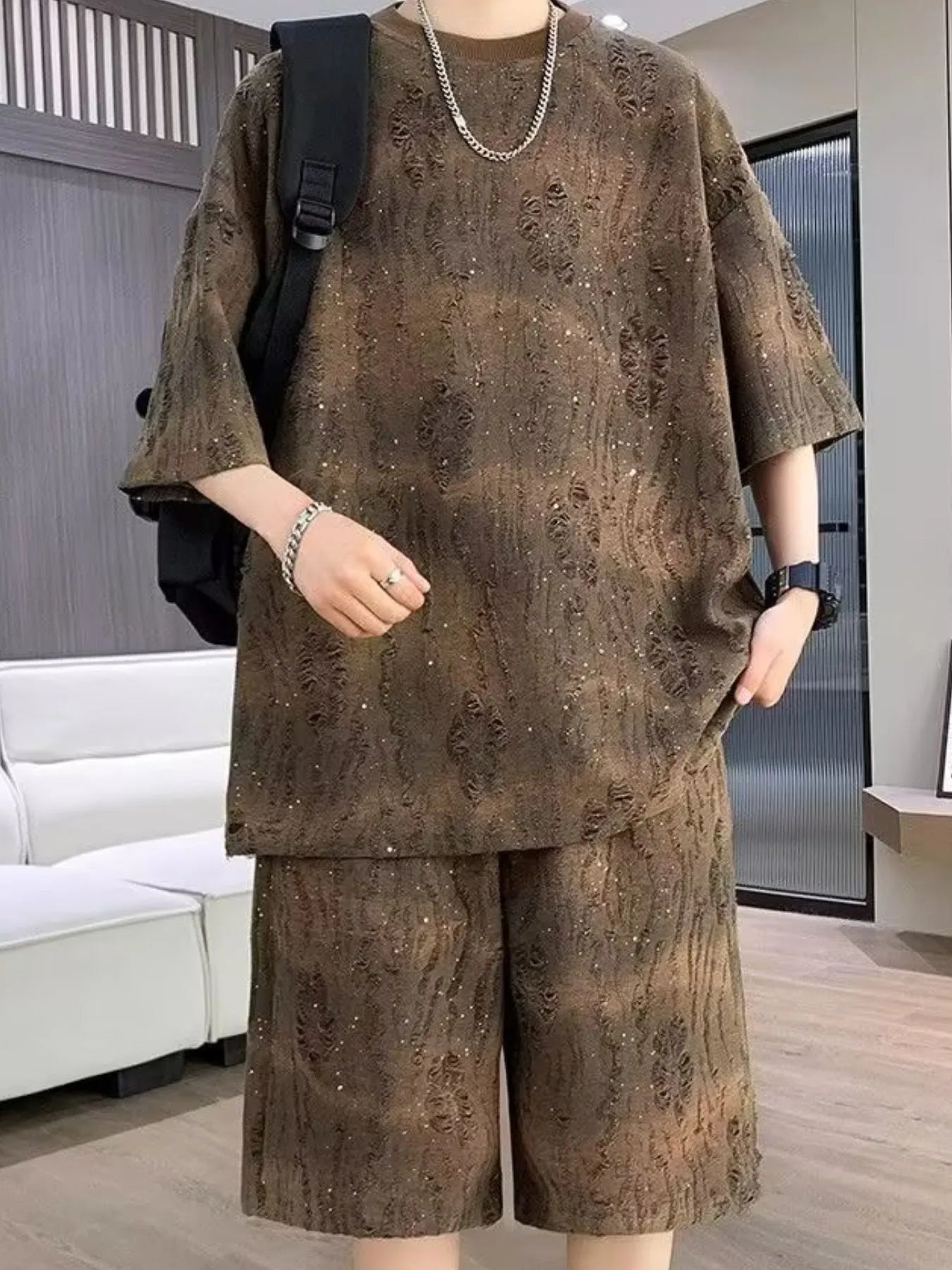 Men's Full Size Round Neck Half Sleeve Top and Shorts Set Plus Size - DicartluzeDicartluze44b34f38 - 61c7 - 4026 - 81e8 - 183fe42e68a3 - Max - Origin