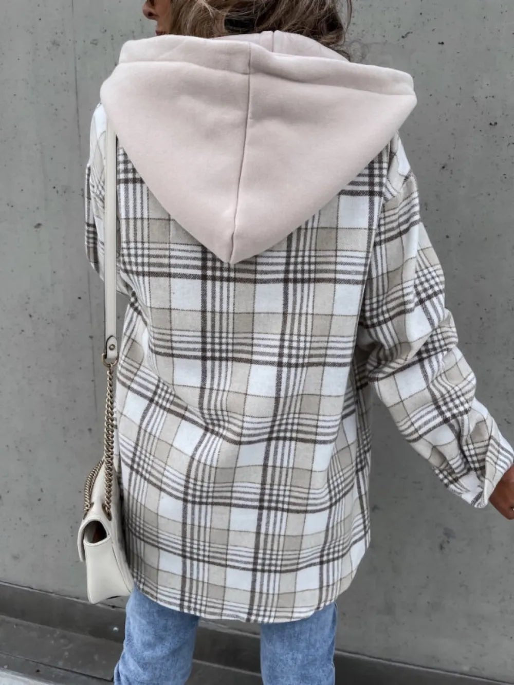 Plaid Dropped Shoulder Hooded Jacket - DicartluzeDicartluze653be29a - 8fb6 - 4711 - a395 - 9e0fb4eedce4 - Max