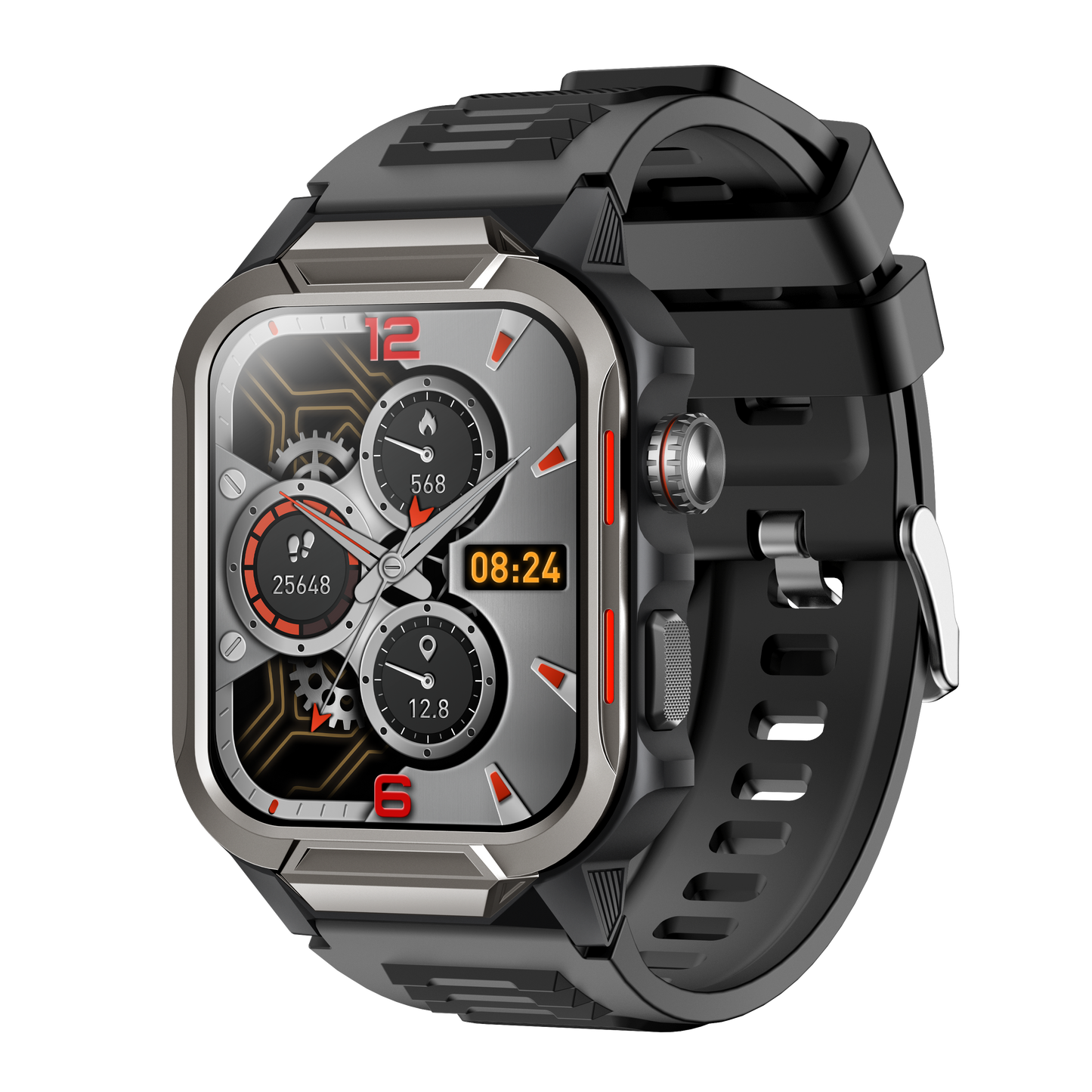 Rugged Smartwatch for Men 3ATM Waterproof Smartwatch 1.96 inch screen for Android and iOS Phones Fitness Tracker Watch with 100+ Sports Modes-7