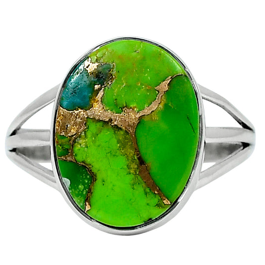 Premium Blue Turquoise In Green Mohave - USA Ring size-10 R-1003 29-ER11437-0