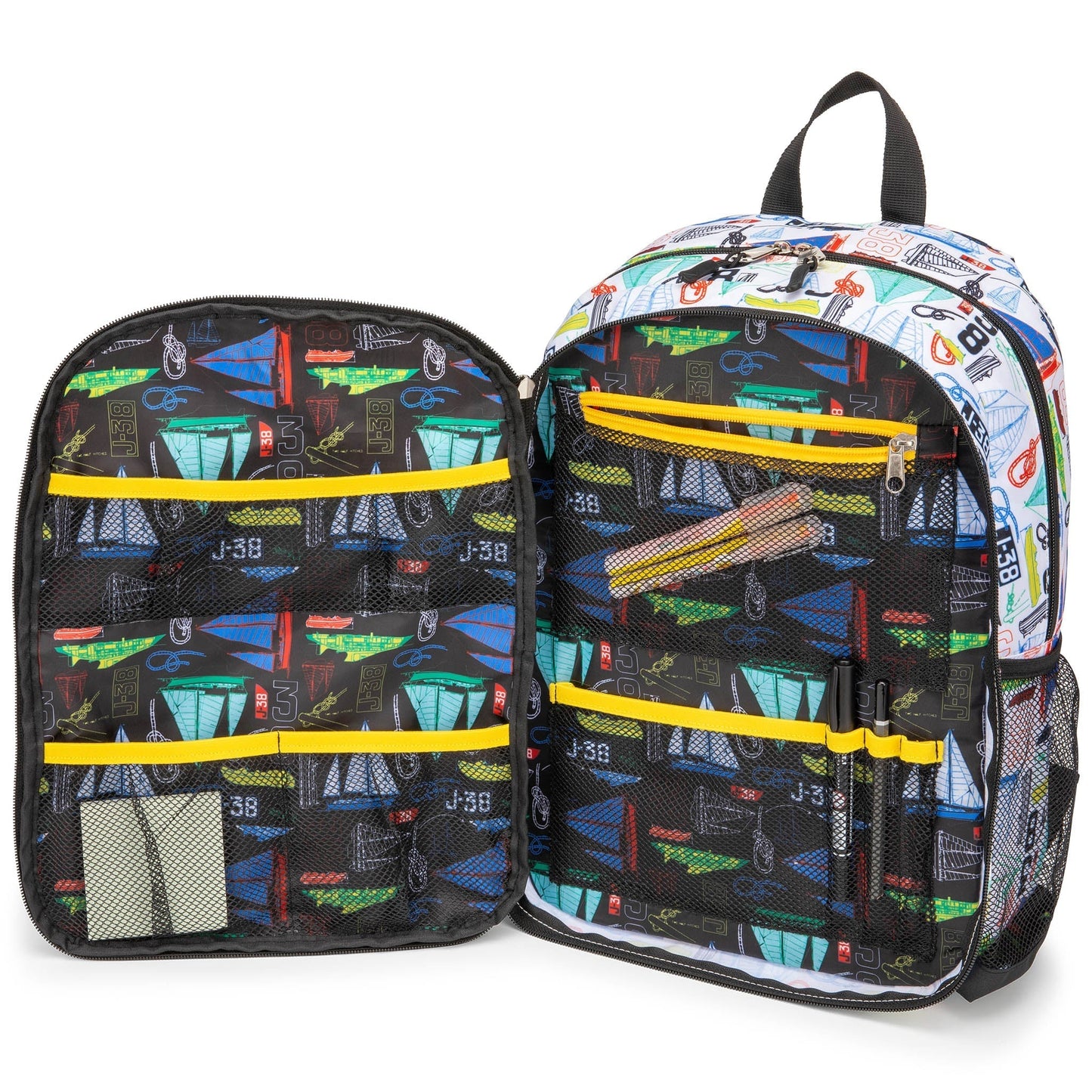 Kids Backpack | 16" Tall | Sailboats