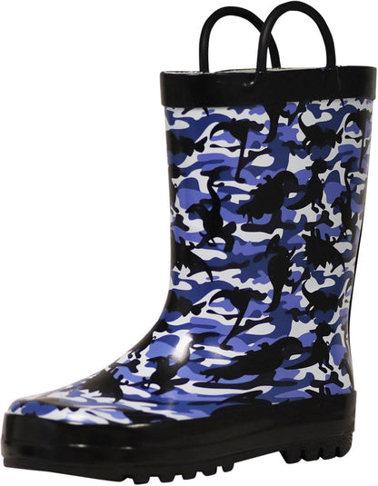 Norty Toddlers Big Kids Boy's Girl's Waterproof Rubber Rain Boots-6