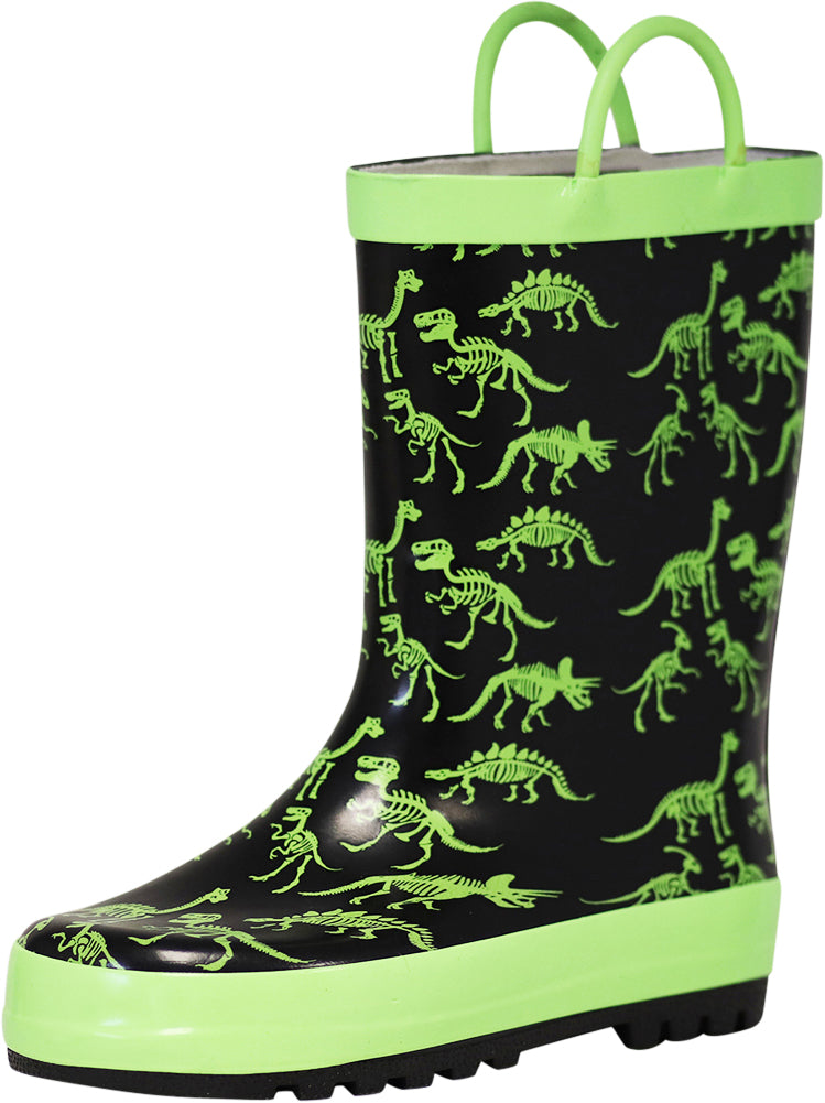 Norty Toddlers Big Kids Boy's Girl's Waterproof Rubber Rain Boots-11