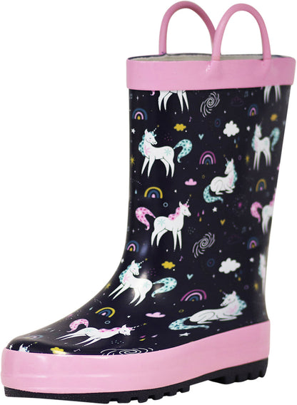Norty Toddlers Big Kids Boy's Girl's Waterproof Rubber Rain Boots-14