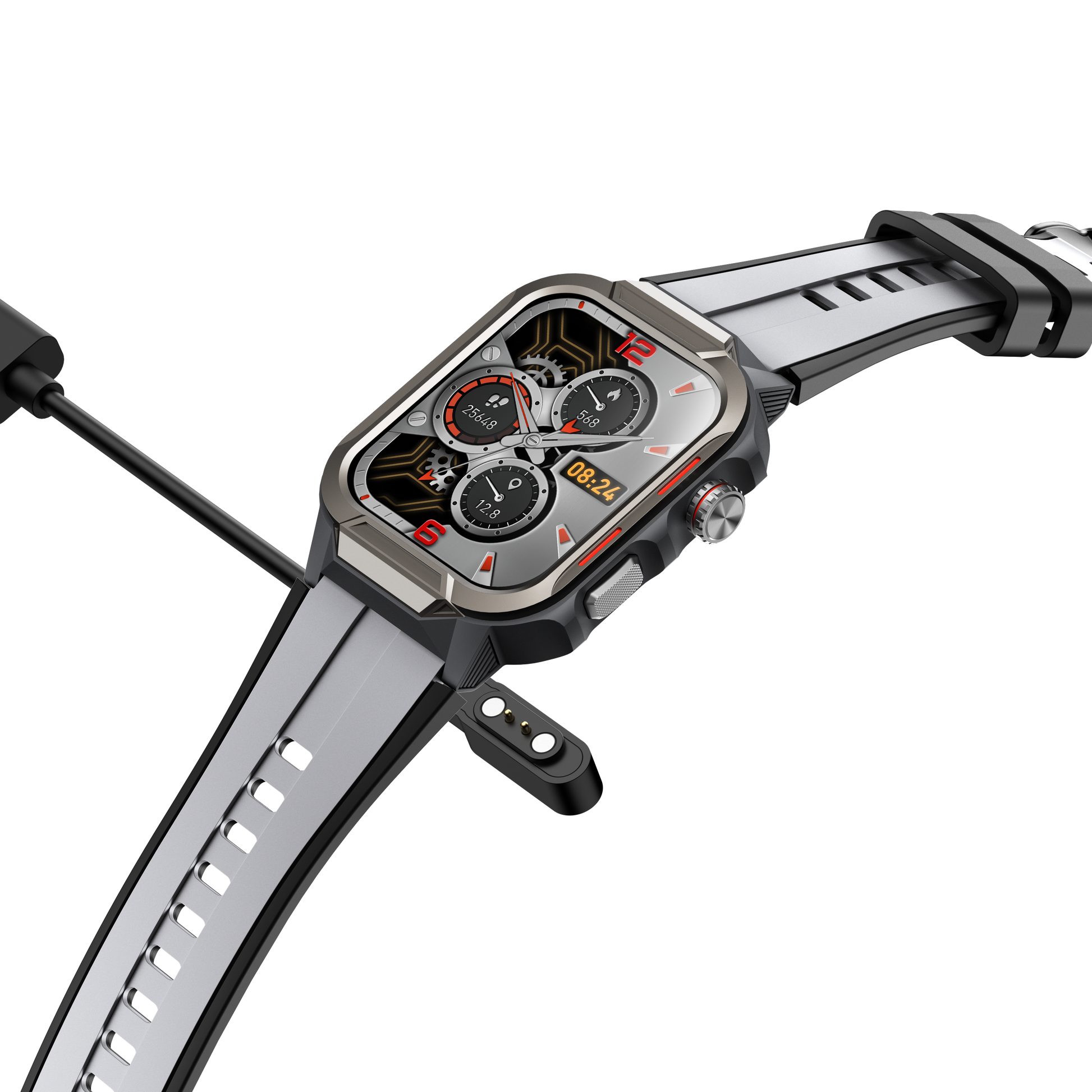 Rugged Smartwatch for Men 3ATM Waterproof Smartwatch 1.96 inch screen for Android and iOS Phones Fitness Tracker Watch with 100+ Sports Modes-3