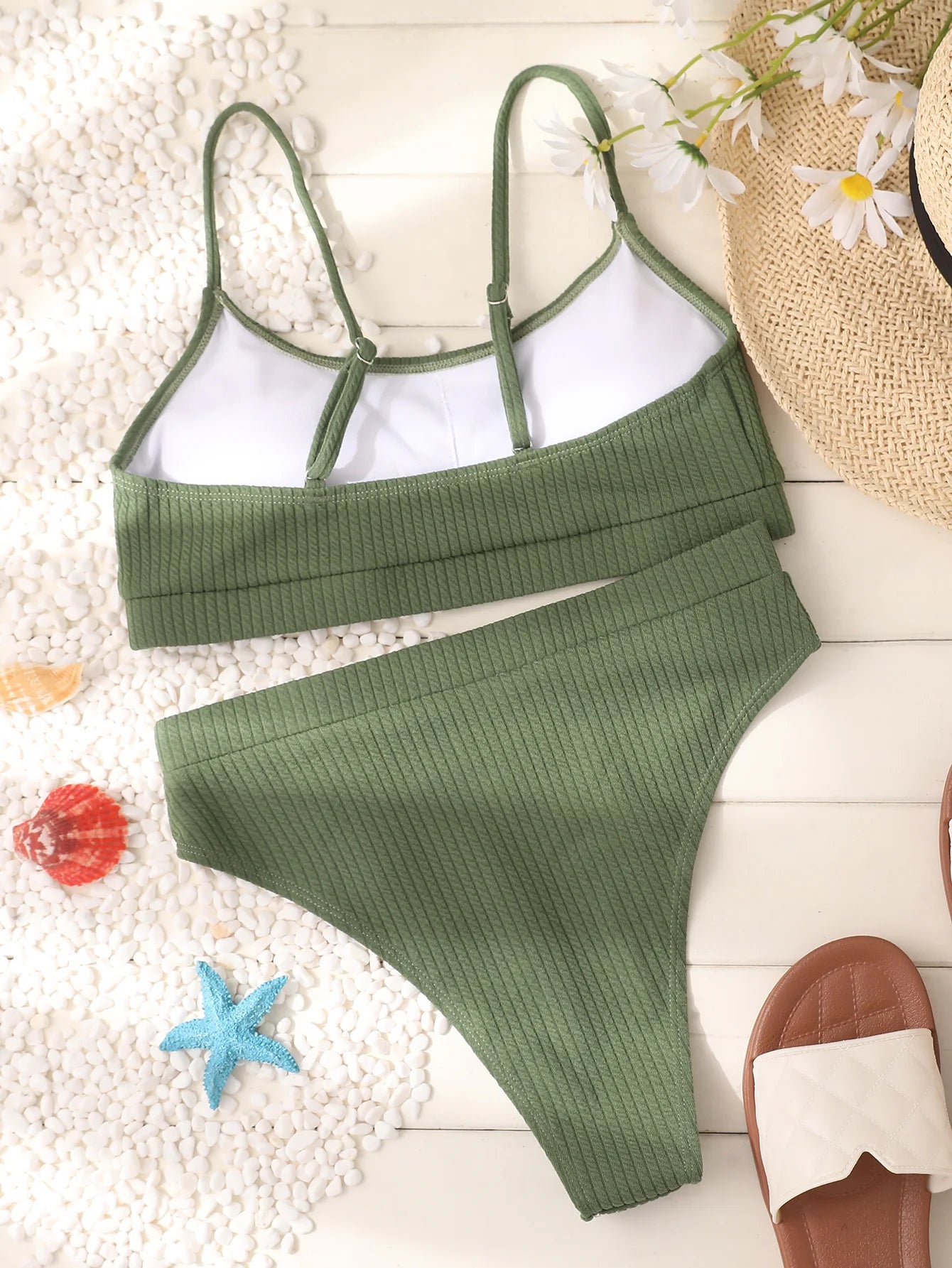 Sexy Solid Yellow Bikini 2024 Mujer High Cut Pleate Women's Swimsuit Separate Beach Bathing Suit High Waist Swimwear Biquini New