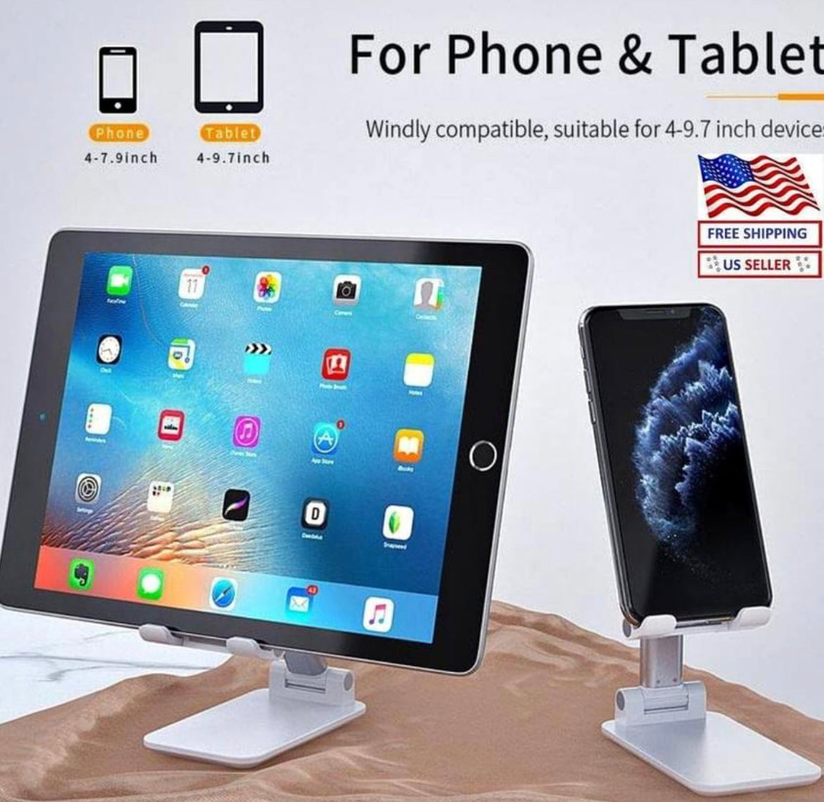 Tablet Stand Holder Adjustable Portable Desktop Holder Dock-0