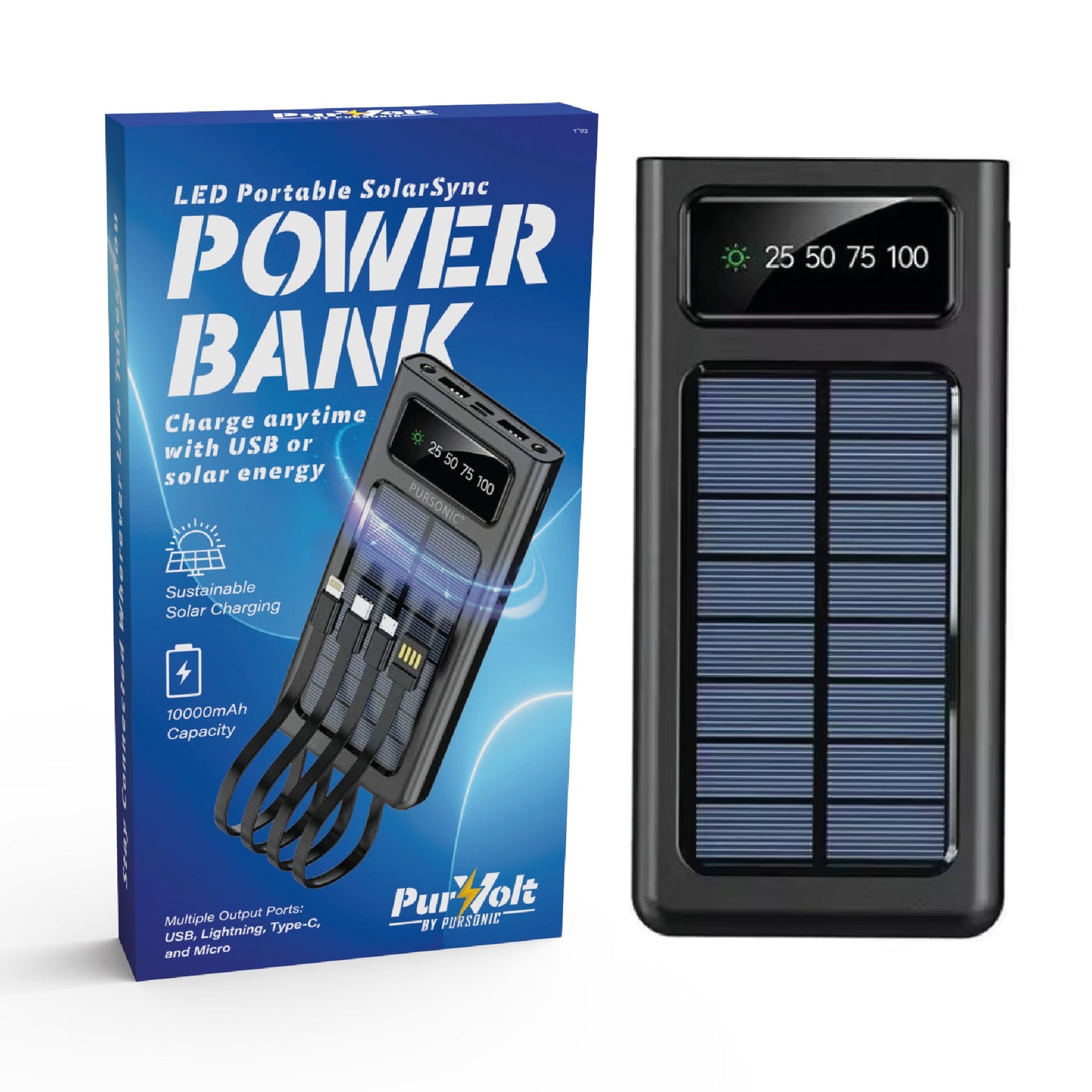 LED Portable Solarsync Power Bank – PoLED Portable Solarsync Power Bank – Power Anytime, Anywherewer Anytime, Anywhere-0