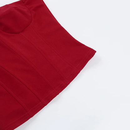 Sexy Strapl Waist Cinching Top Slim Fit Bandage Crop Top Women's Vest Strapl Pure Color ort Sve Summer Faion