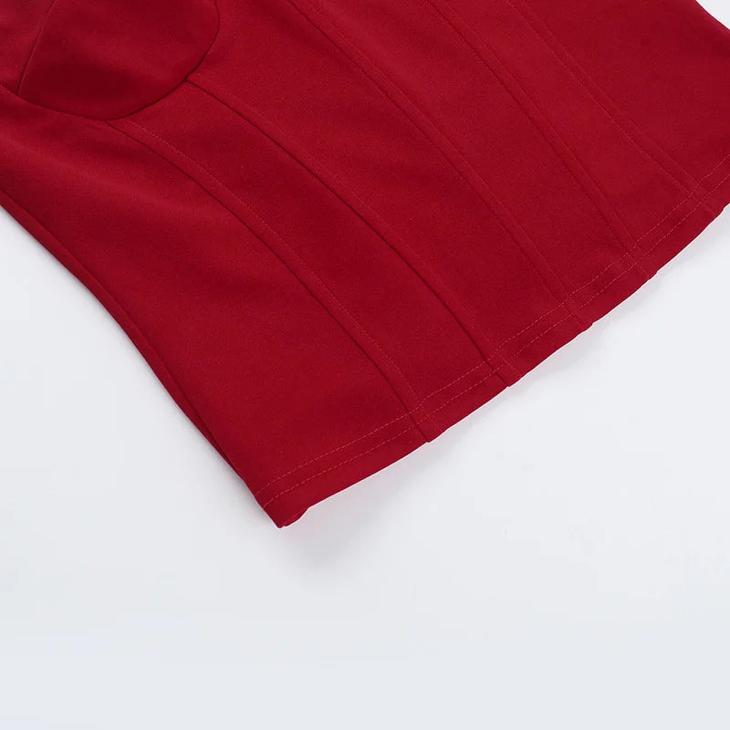 Sexy Strapl Waist Cinching Top Slim Fit Bandage Crop Top Women's Vest Strapl Pure Color ort Sve Summer Faion