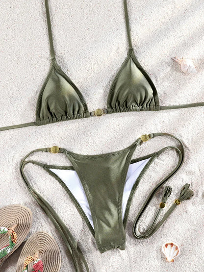 Two Piece Suit Bikinis 2025 Women Swimsuit Push Up Bathing Suit Sexy Bikinis Sets Swimwear Print Beachwear Solid Biquinis