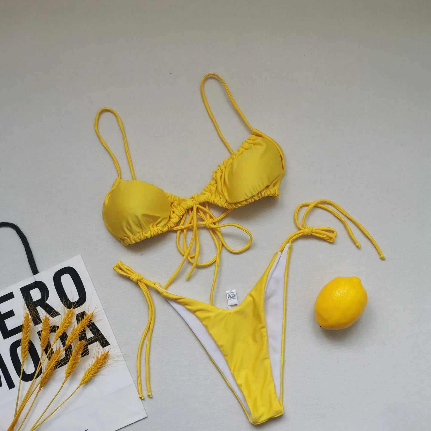 21 Colors New Sexy Bikini Women Solid Leopard Floral Print Swimwear Swimsuit Female Bandage Strap Beach Bikinis Set Bathing Suit