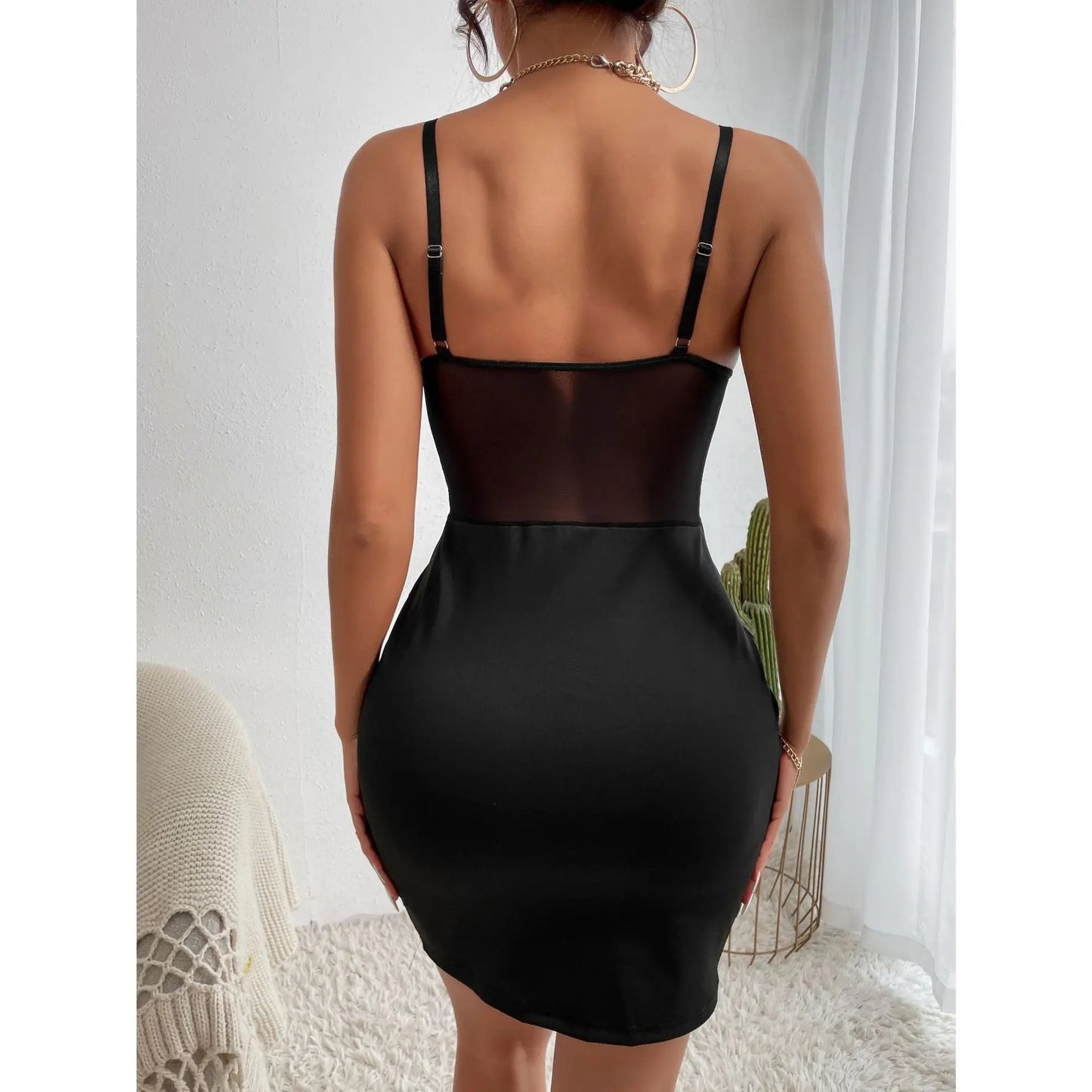 Sexy Club Party dress  Mesh See Through Slim Dress