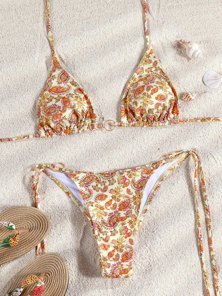 Two Piece Suit Bikinis 2025 Women Swimsuit Push Up Bathing Suit Sexy Bikinis Sets Swimwear Print Beachwear Solid Biquinis