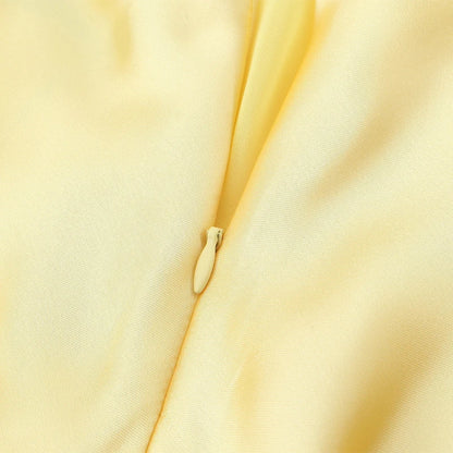 Sexy Yellow Satin Blend Sling Dress Women Elegant Sling Collar Backless Long Dresses 2025 Women New Lady Beach Vacation Robes