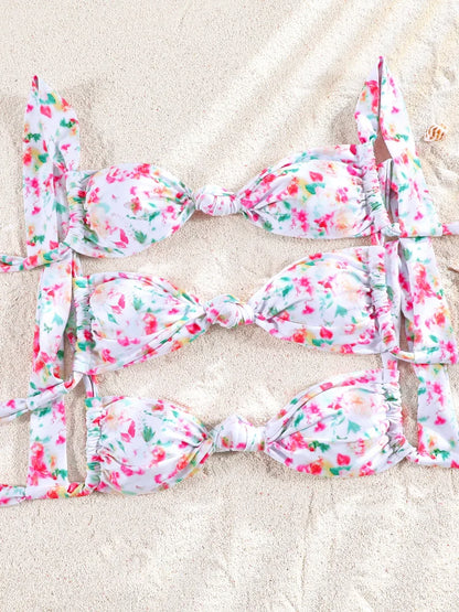 Two Piece Suit Bikinis 2025 Women Swimsuit Push Up Bathing Suit Sexy Bikinis Sets Swimwear Print Beachwear Solid Biquinis