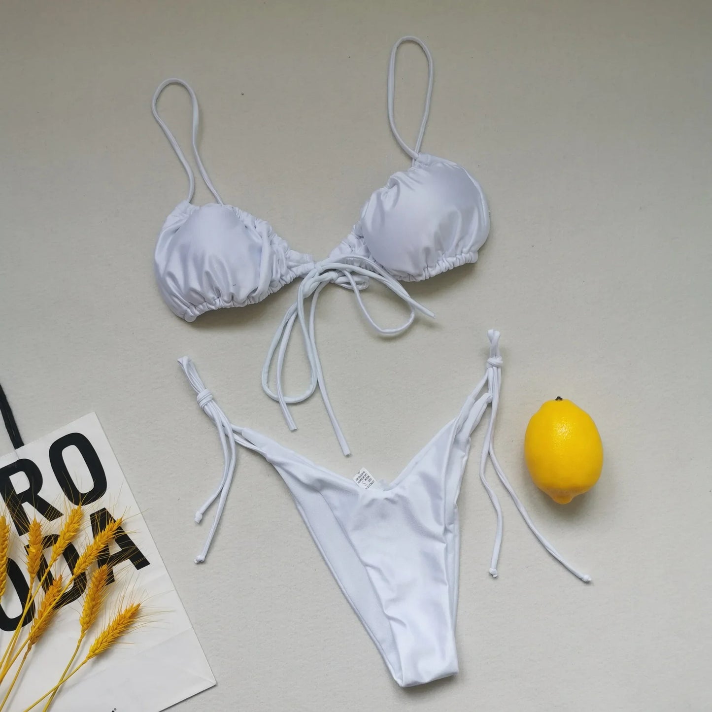 21 Colors New Sexy Bikini Women Solid Leopard Floral Print Swimwear Swimsuit Female Bandage Strap Beach Bikinis Set Bathing Suit