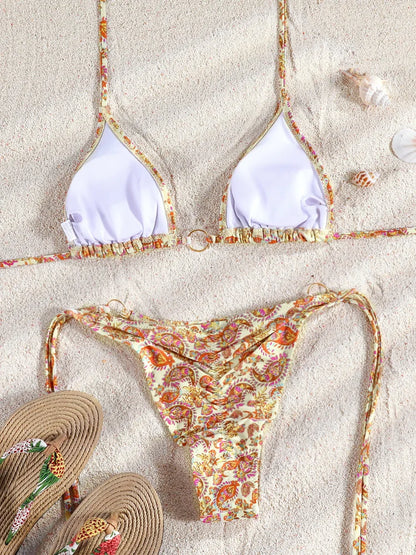 Two Piece Suit Bikinis 2025 Women Swimsuit Push Up Bathing Suit Sexy Bikinis Sets Swimwear Print Beachwear Solid Biquinis