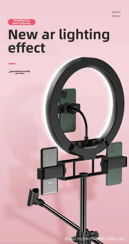 Live Broadcast Stand Set with Fill Light 1.6/2.1 Meter Tripod for Douyin Kuaishou Live Streaming Lighting Equipment