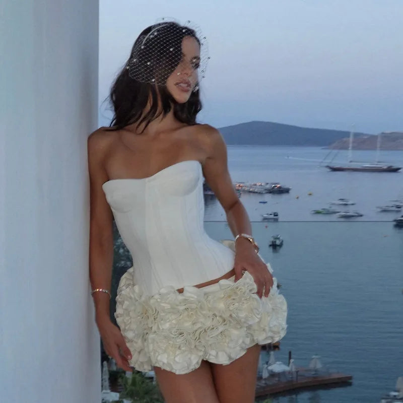 Sexy Strapl Waist Cinching Top Slim Fit Bandage Crop Top Women's Vest Strapl Pure Color ort Sve Summer Faion