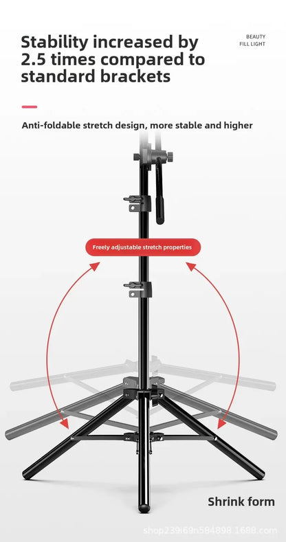 Live Broadcast Stand Set with Fill Light 1.6/2.1 Meter Tripod for Douyin Kuaishou Live Streaming Lighting Equipment