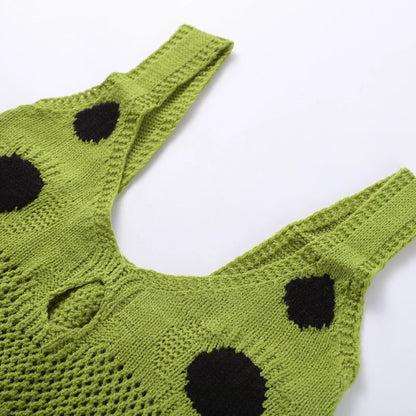 Women Sexy See Through Knitted Maxi Dress Hollow Out Deep Neck Pot Robes Tassel Hem Fork Party Vestidos 2025 New Lady Club Dress