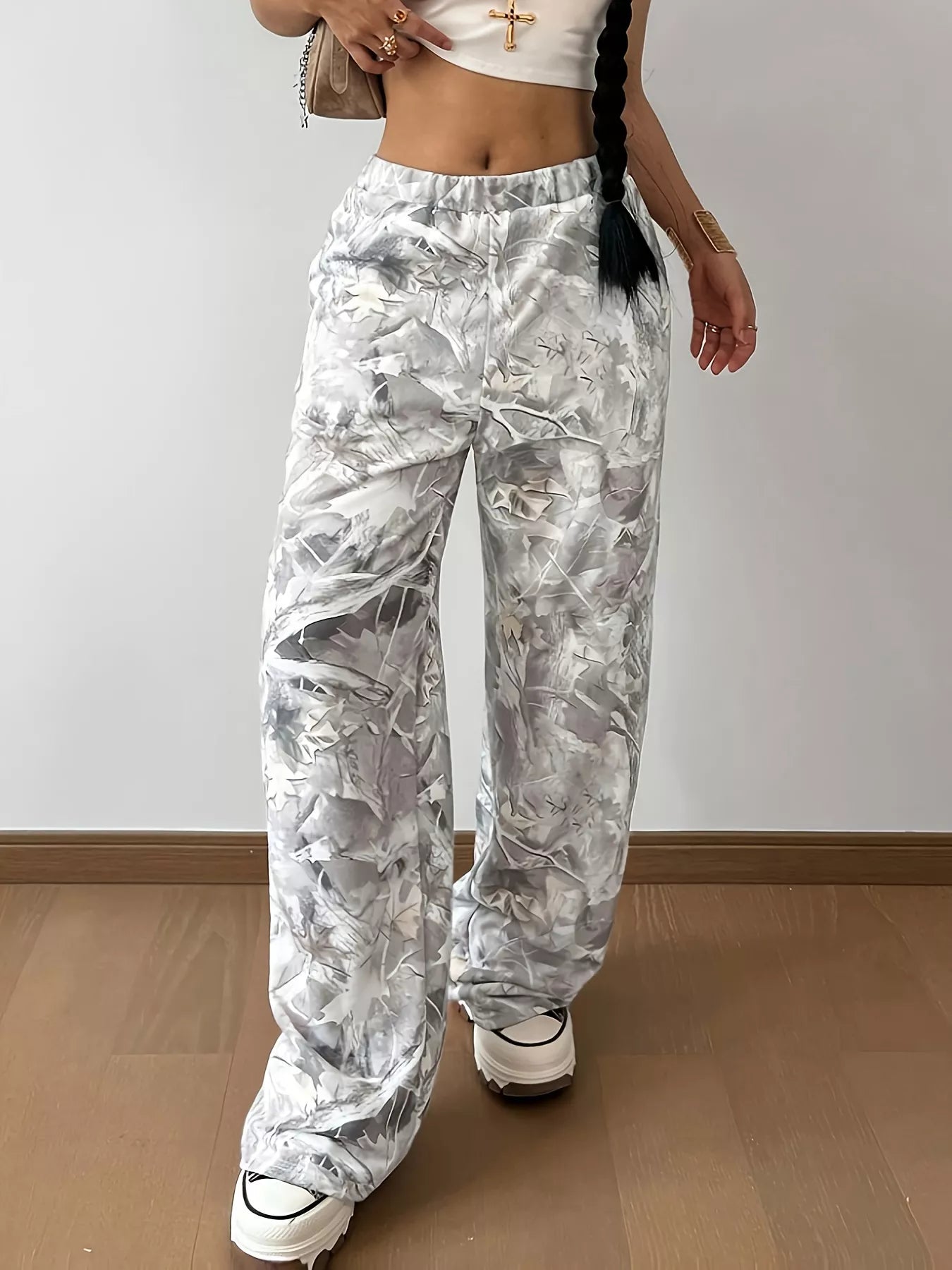 Abstract Print Wide Leg Pants - DicartluzeDicartluzec18e1807c52644e5af0e542702185fa7 - Max - Origin