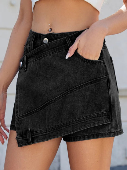 Asymmetrical Denim Skort with Pockets - DicartluzeDicartluzea84fc10c - 6fcc - 4148 - 95ee - b0e7521888ff - Max