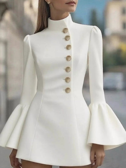 Bell Sleeve Mini Dress with Front Button - DicartluzeDicartluzefbc1ba4a - 3d05 - 4933 - ac8a - 28f15a2d1b6b - Max - Origin