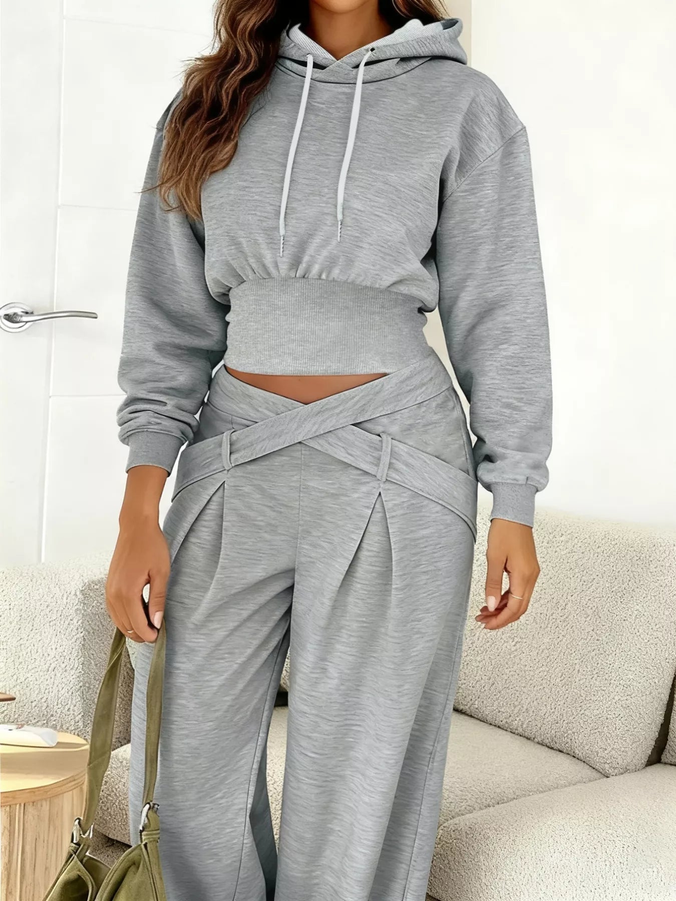 Casual Cropped Hoodie and Wide Leg Pants Set - DicartluzeDicartluzeb75b4f71 - 5ea1 - 4b90 - a083 - cee02e6523aa - Max - Origin