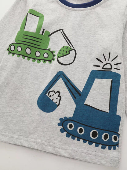 Children's Construction Vehicle Print Pajama Set - DicartluzeDicartluzec5d09ec043954721aac26e96f5879466 - Max - Origin