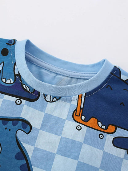 Children's Dinosaur Print Top and Pants Pajama Set - DicartluzeDicartluze014db4504e0a4f71b05a50b22088de89 - Max - Origin