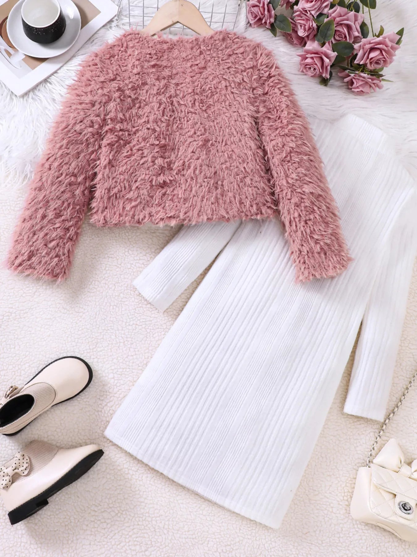 Children's Faux Fur Jacket & Ribbed Dress Set - DicartluzeDicartluze4961252c916a4d0f904cb6bc97af8568 - Max - Origin
