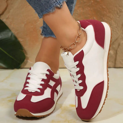 Contrast Lace Up Round Toe Sneakers - DicartluzeDicartluzebaa76f1e - 9981 - 4b31 - 8586 - 0593e2634415 - Max