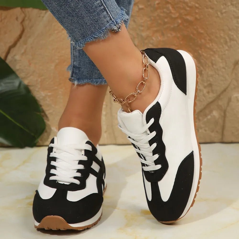 Contrast Lace Up Round Toe Sneakers - DicartluzeDicartluze82fc415a - 26f5 - 4d7f - b6c1 - 9087d6eed8b9 - Max