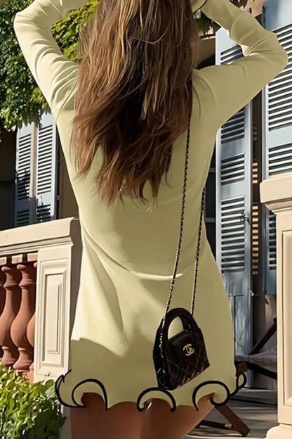 Contrast Trim Long Sleeve Mini Dress - DicartluzeDicartluze62967fe3 - 39db - 4853 - b787 - a084266c7961 - Max