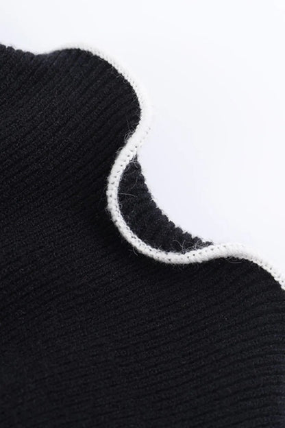 Contrast Trim Long Sleeve Mini Dress - DicartluzeDicartluze5c66c402 - 5081 - 4a0a - b732 - b6e9958d60b8 - Max