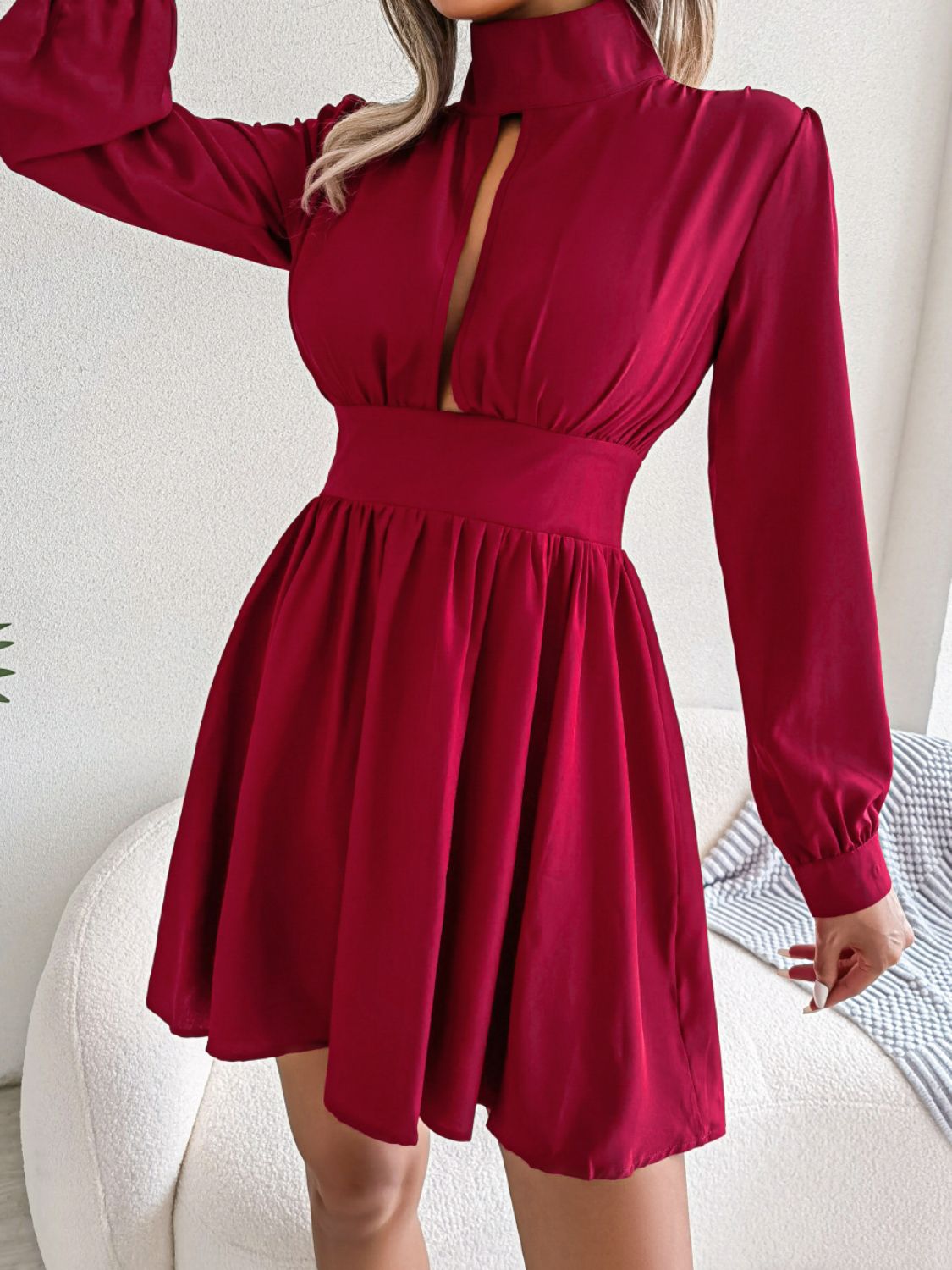 Cutout Turtleneck A - Line Mini Dress - DicartluzeDicartluze21643b2e26ea4e739dabbc936cd648a9 - Max