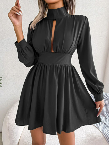 Cutout Turtleneck A - Line Mini Dress - DicartluzeDicartluze58ccd94f6cdc4a7a9b847a7d4bf7ae53 - Max