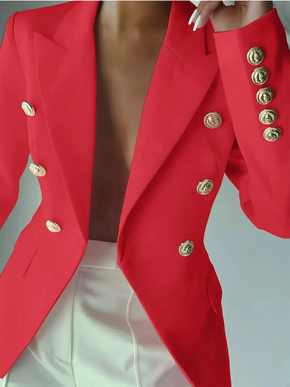 Decor Button Lapel Collar Blazer - DicartluzeDicartluzef93ad33ec6964a2298220379f1254602 - Max - Origin