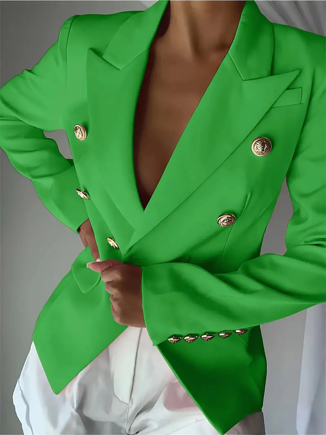 Decor Button Lapel Collar Blazer - DicartluzeDicartluze2d88fb01aaea41669e48b5e700017b86 - Max - Origin