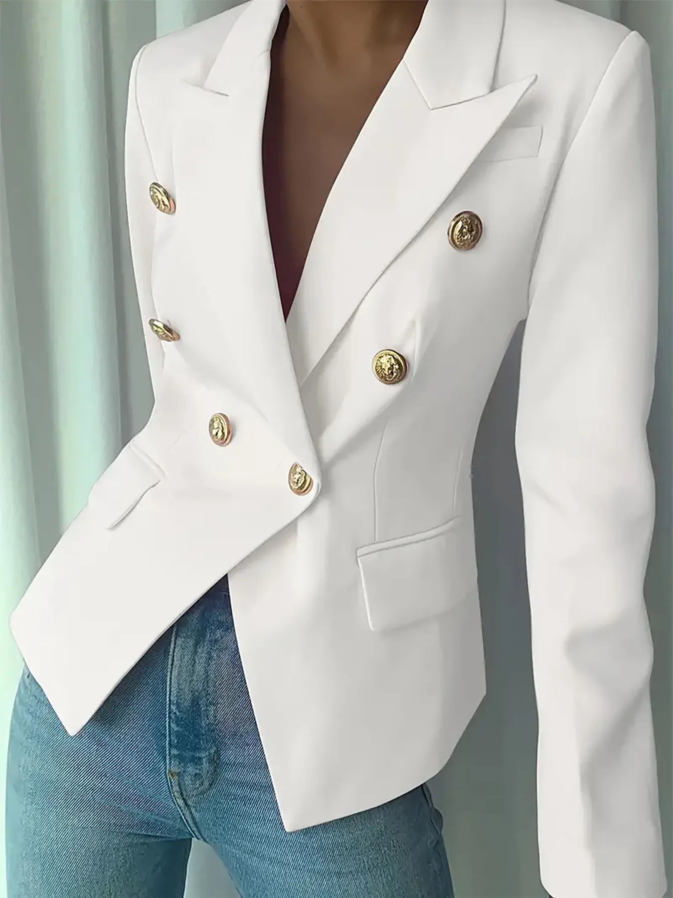 Decor Button Lapel Collar Blazer - DicartluzeDicartluze89721902af3c4a3c82a77792e0d9ff4f - Max - Origin