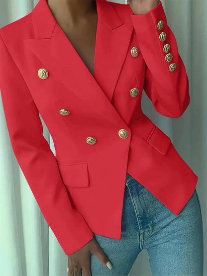 Decor Button Lapel Collar Blazer - DicartluzeDicartluze9194bb882a5344b5bdc8229bd4dff56e - Max - Origin
