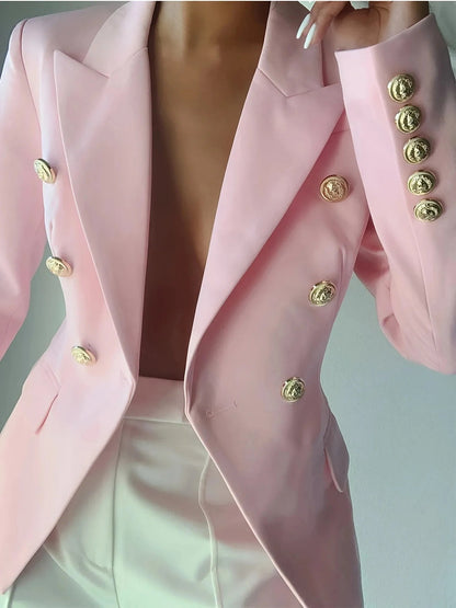 Decor Button Lapel Collar Blazer - DicartluzeDicartluzecf7fe81506ef4a5b8b92ec316f74a3ce - Max - Origin