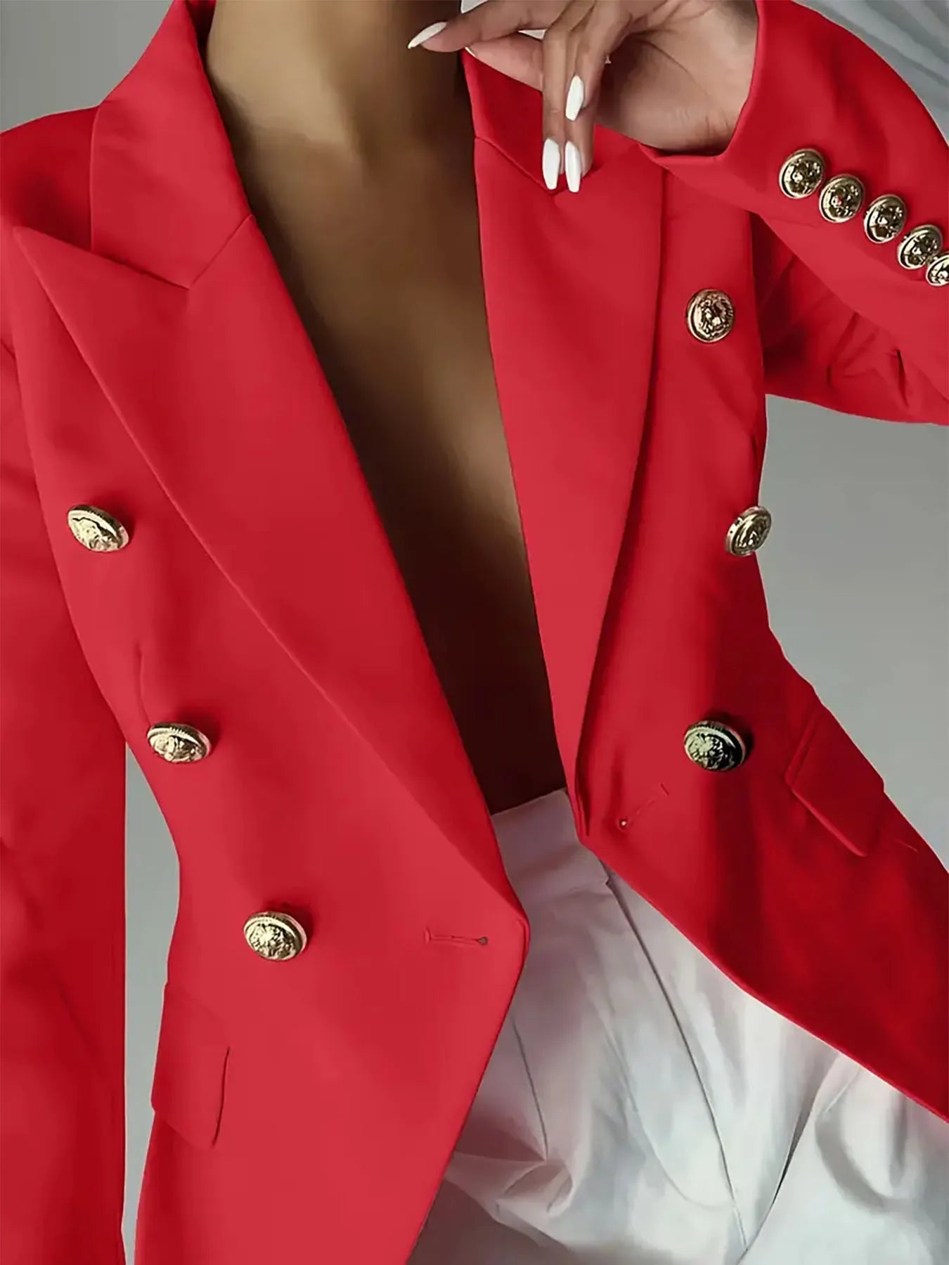 Decor Button Lapel Collar Blazer - DicartluzeDicartluzeb0e71bebc4384495b995a768dd57e967 - Max - Origin