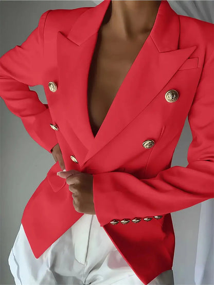 Decor Button Lapel Collar Blazer - DicartluzeDicartluze46c1372abcf5442c8d722b722ac037bd - Max - Origin