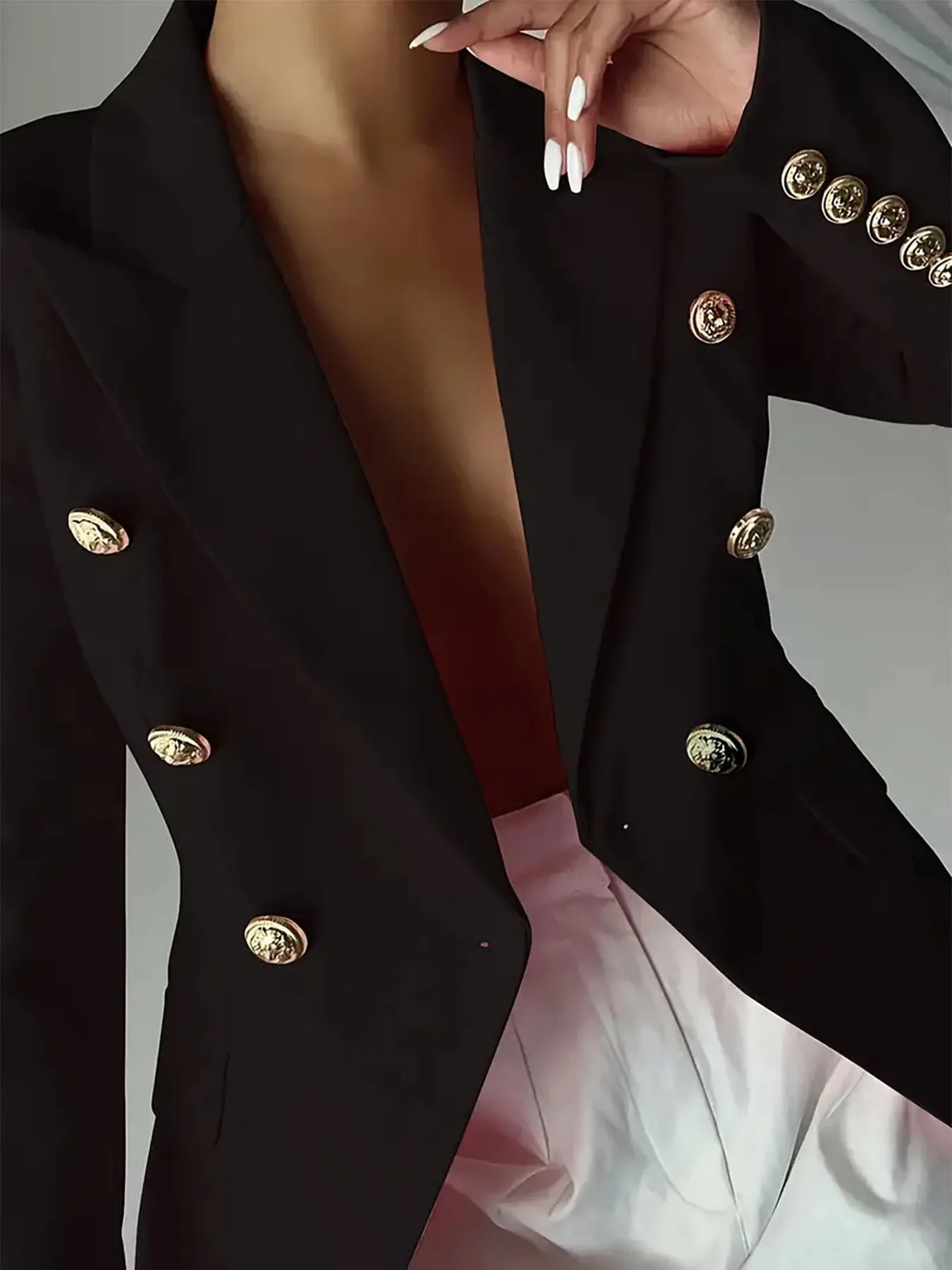 Decor Button Lapel Collar Blazer - DicartluzeDicartluze1f38f43d5cd84197973e84669d471045 - Max - Origin