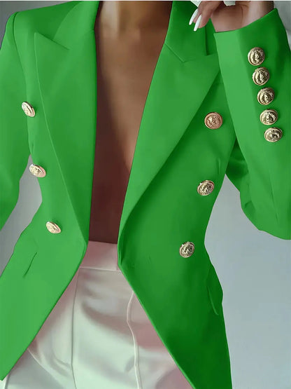 Decor Button Lapel Collar Blazer - DicartluzeDicartluze88276f079c1745e18a080d5858f22bd2 - Max - Origin